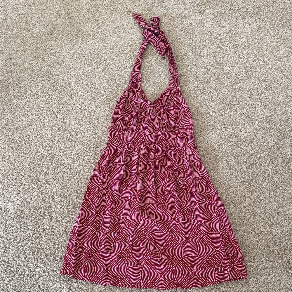 Red and Black Halter Dress